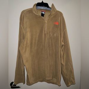north face quarter zip brown fleece XXL